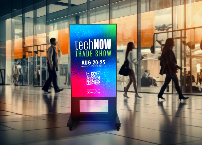 Bright dvLED Outdoor Display stands out in an outdoor plaza